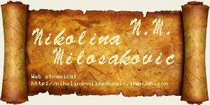 Nikolina Milošaković vizit kartica